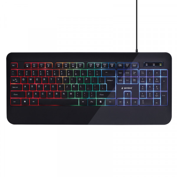 Gaming toetsenbord - QWERTY - RGB - Ultra slim - 12 multimedia toetsen - 1,5 meter - Zwart