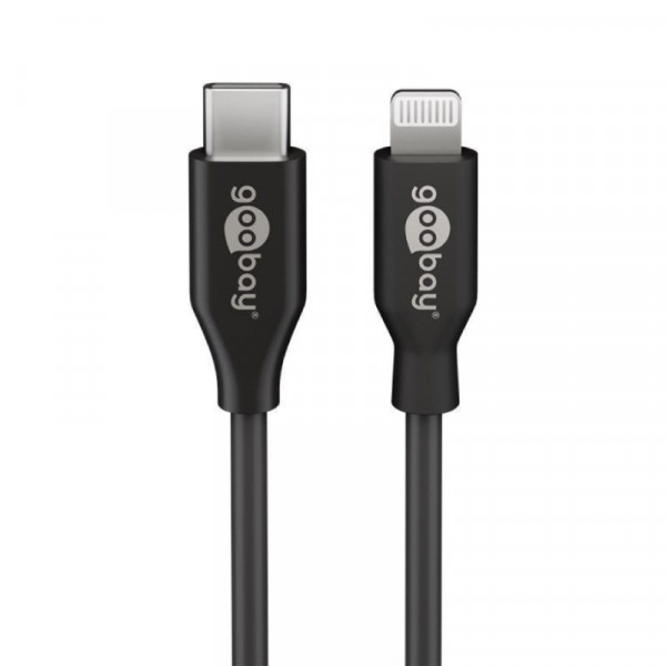 USB C naar Lightning kabel 0,5 meter zwart