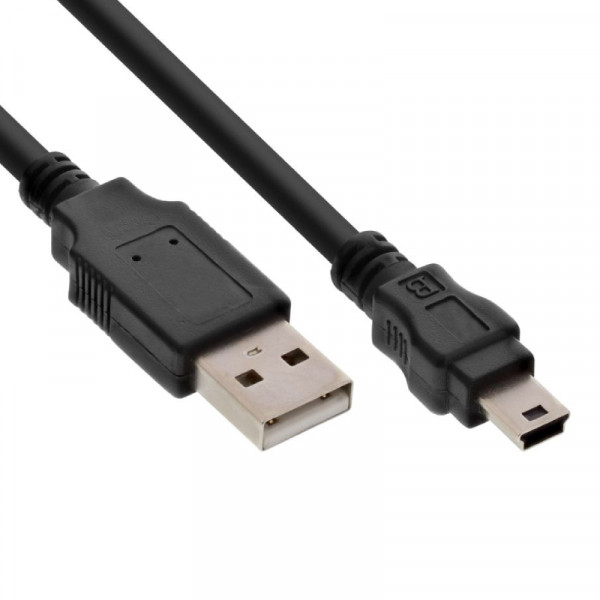 USB-A naar Mini USB-B Kabel - USB 2.0 - 0,3 meter - Zwart