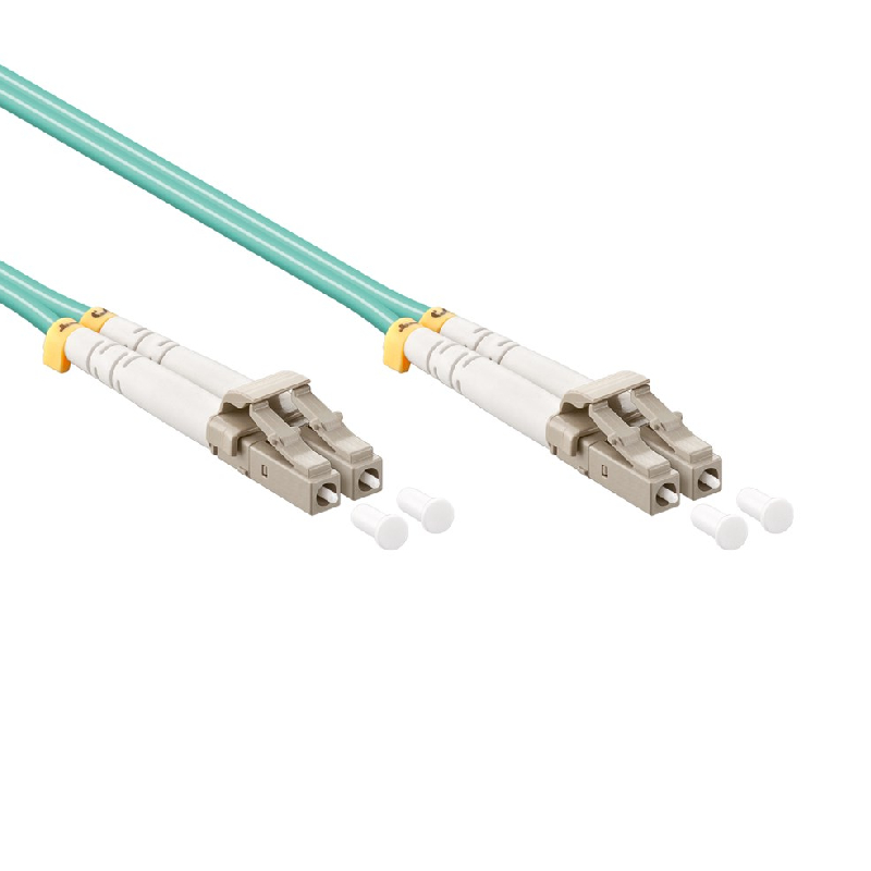 Roline Value Fibre Optic Jumper Cable, 50/125µm, LC/LC, OM3, turquoise 0.5 m. Aansluiting 1: LC, Aansluiting 2: LC
