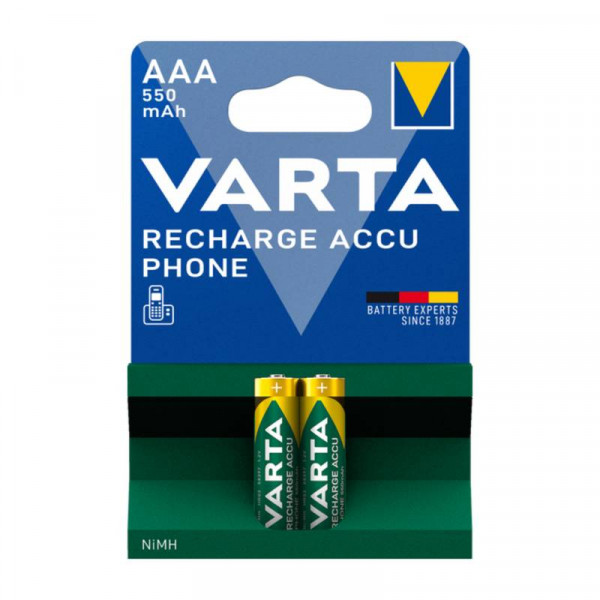 VARTA 2x AAA Batterij - Oplaadbaar - Phone - 550mAh