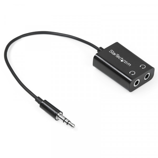 StarTech 3,5mm (m) - 2x 3,5mm Stereo Jack (v) Splitter Adapterkabel - 0,15 meter - Zwart