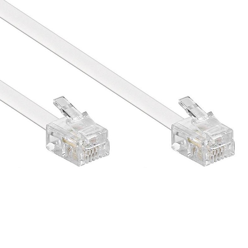 Telefoonkabel 2m Wit RJ11