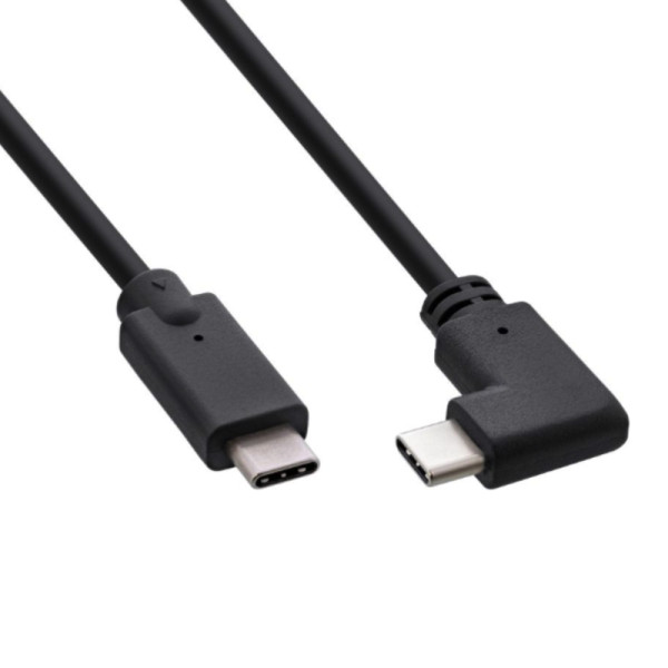 USB-C Kabel - Een kant haaks - USB 3.2 Gen 2 - 2 meter - Zwart