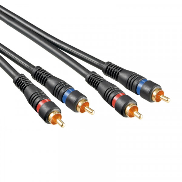 Stereo Tulp Kabel - Dubbel Afgeschermd - 10 meter - Zwart