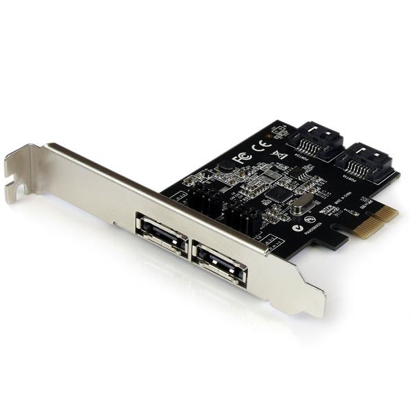 StarTech 2-poort PCI Express Kaart - 2x PCI-E SATA III 6 Gbit/s - 2 Intern, 2 Extern