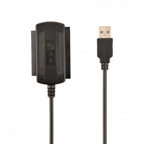 Cablexpert USB-A naar SATA/IDE Adapter - Voor 2,5'' en 3,5'' HDD's en SSD's - USB 2.0 - Zwart