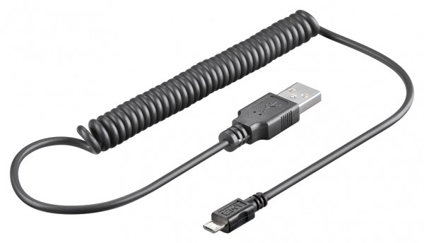 USB 2.0 Aansluitkabel USB A - USB micro B 1m gekruld