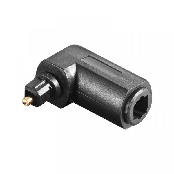 Haakse Optische Toslink Adapter - Toslink (v) - Toslink (m) - 360° Draaibaar - Verguld - Zwart