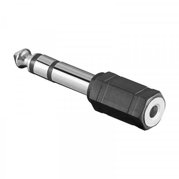 3,5mm (v) - 6,35mm Stereo Jack (m) Adapter - Zwart