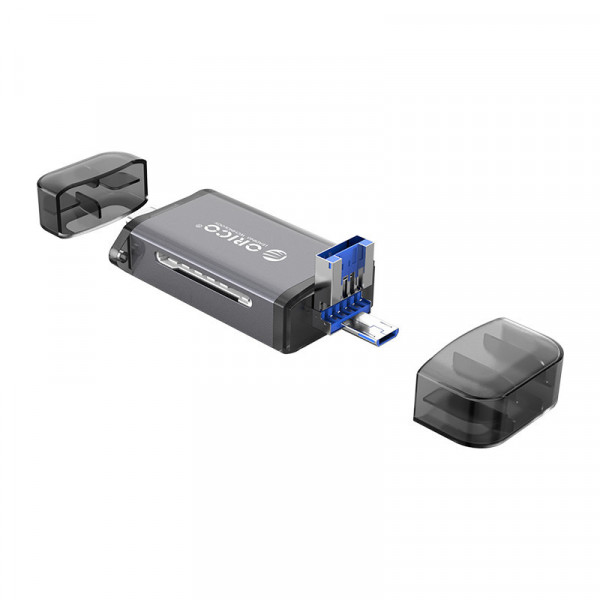 Orico USB-A Kaartlezer - 6-in-1 - OTG functie - USB 3.2 Gen 1 - Grijs