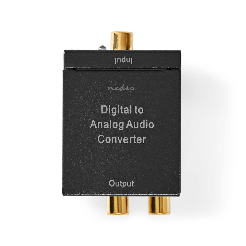 Nedis Digitale Audioconverter | 1-weg | Input: 1x Digital RCA / 1x TosLink | Output: 1x (2x RCA) / 1x 3,5mm | Automatisch | Geïntegreerde versterker | Zwart