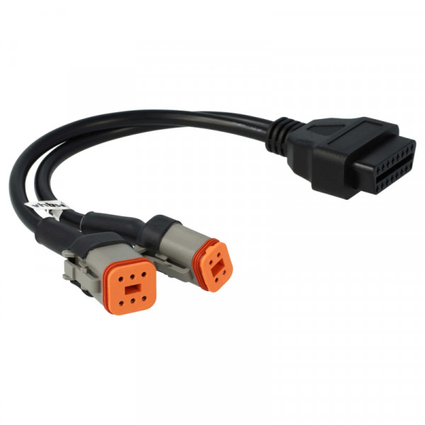 OBD2 Adapterkabel voor Harley Davidson motoren - 4 & 6 naar 16-pins - 0,3 meter - Zwart