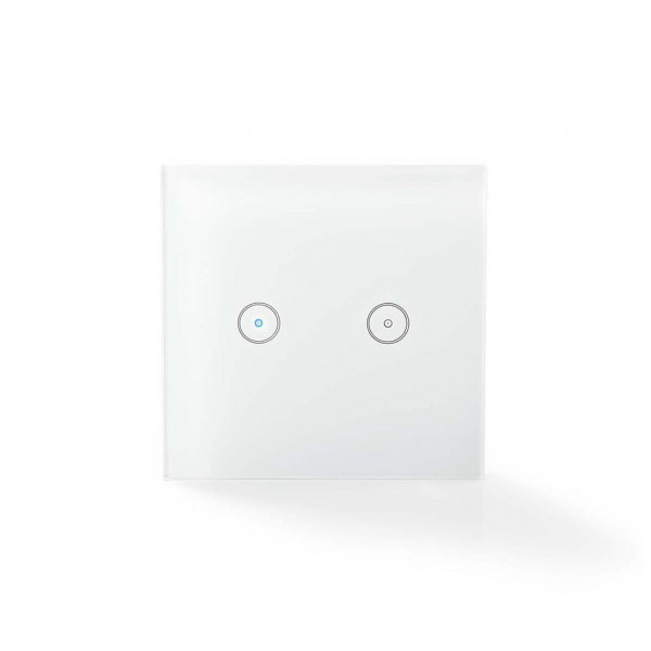 Slimme Wifi Dubbele Lichtschakelaar - 86x86x36mm - Tot 1000W - Wit