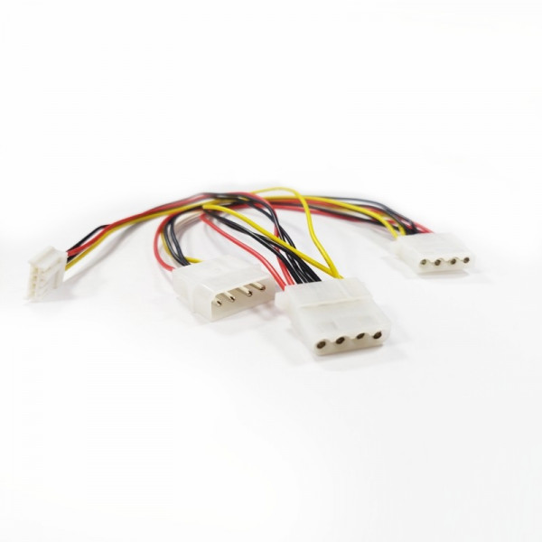 Stroom Y-Splitkabel Molex - Molex + 4polig Floppy