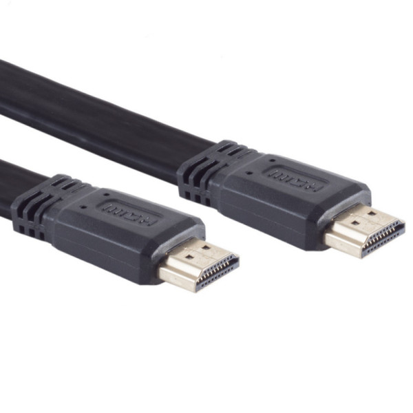 HDMI 1.4 Kabel - 4K 30Hz - Plat - 1 meter - Zwart