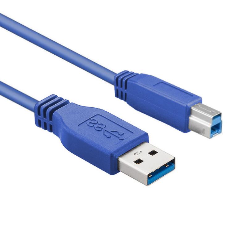 Altaar Verstelbaar Visa USB-A (m) - USB-B Kabel - USB 3.2 Gen 1 - 2 meter - Blauw