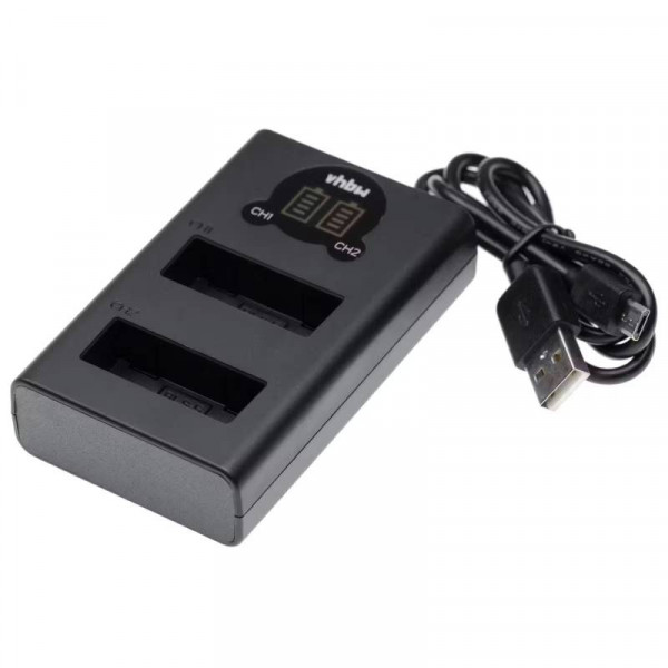 Tweevoudige Accu oplader voor Olympus BLS-5, BLS-50 en PSBLS5 Accu's - Met indicator - Zwart