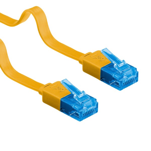UTP CAT6A 10 Gigabit Netwerkkabel - plat - CU - 0,5 meter - Geel
