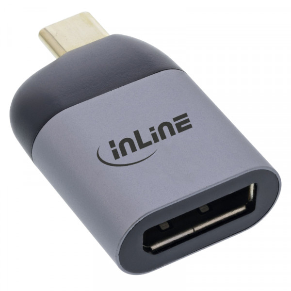 InLine USB-C naar DisplayPort 1.4 Adapter - 4K 60Hz - USB 3.1 Gen 1 - Compact - Antraciet