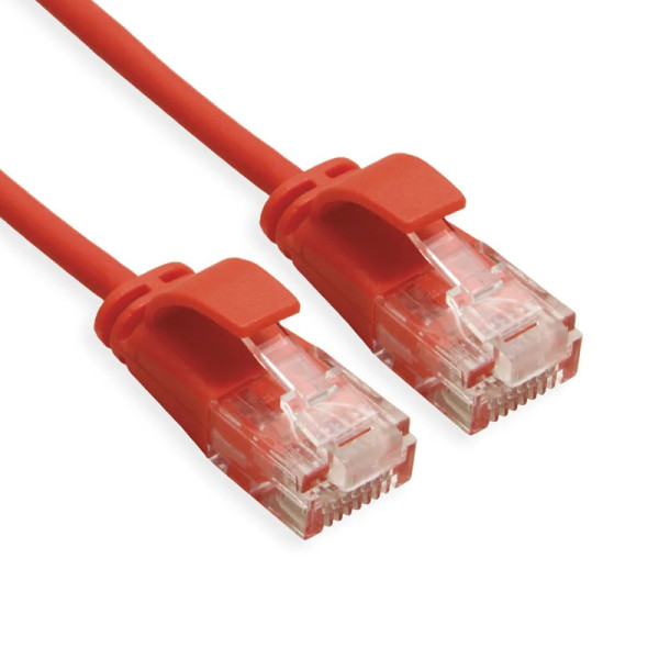 UTP CAT6A Slimline 10 Gigabit Netwerkkabel - CU - 0,5 meter - Rood