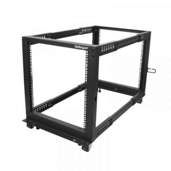 StarTech 12U Open Server Rack Kast - Instelbare Diepte, Zwenkwielen en Kabelhaken