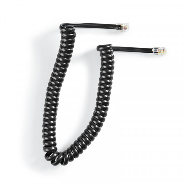 RJ10 Telefoonkabel - 4P4C - Gekruld - 4 meter - Zwart
