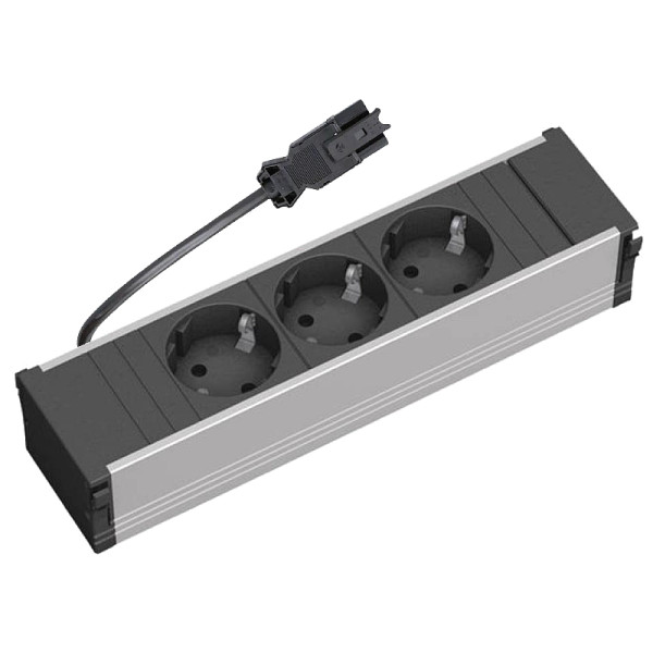 Bachmann Coni Kort - 3x Schuko - 0,15 meter eGST (m) - Zwart