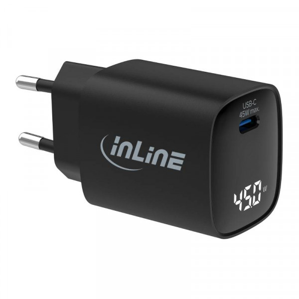 InLine USB-C Oplader - 45W - PD - GaN - Zwart