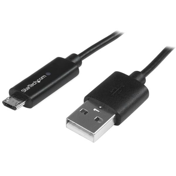 StarTech 1m Micro-USB kabel met LED oplaad indicator - M/M - USB naar Micro USB oplaadkabel