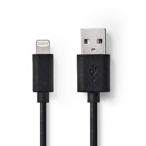 Lightning USB kabel voor Apple iPhone, iPad en iPod 1m Zwart
