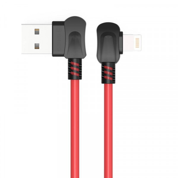 hetzelfde Hiel Kenia Orico Haakse USB-A naar Haakse Lightning Kabel - Nylon Sleeve - 1 meter -  Rood