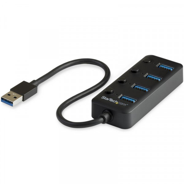StarTech 4 poorts USB 3.0 hub 4x USB-A met Aan/Uit knoppen