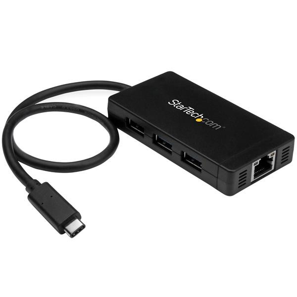 StarTech 3 Poorts USB 3.0 Hub met Gigabit Ethernet - USB-C - inclusief voedingsadapter