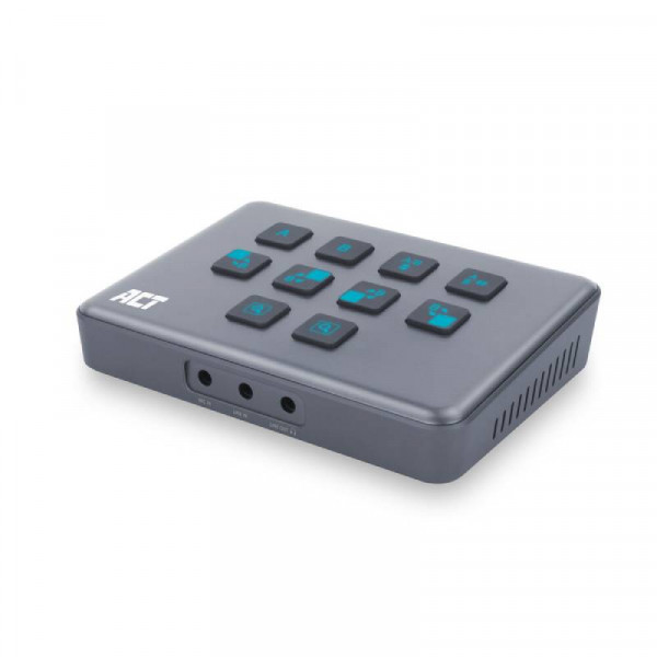 ACT Dual HDMI input USB-C Video Switcher, capturen en live streamen - Grijs