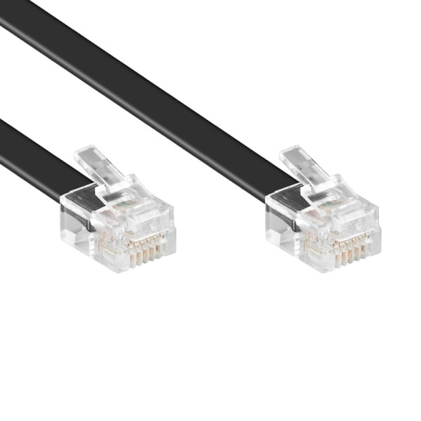 RJ12 Telefoonkabel - Straight - 10 meter - Zwart