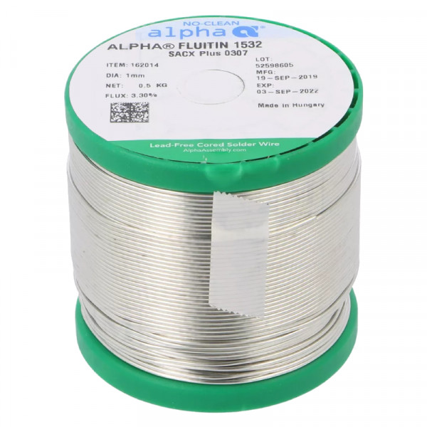 Fluitin 99/1 Soldeertin - 1mm - Loodvrij SAC0307 - Met Flux - 500 gram