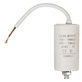 Condensator - 12 uF - Maximaal 450V - Met kabel