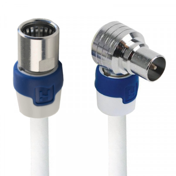 4G Coax Antennekabel - F-connector - IEC Haaks (m) - Hirschmann connectoren - 15 meter - Wit