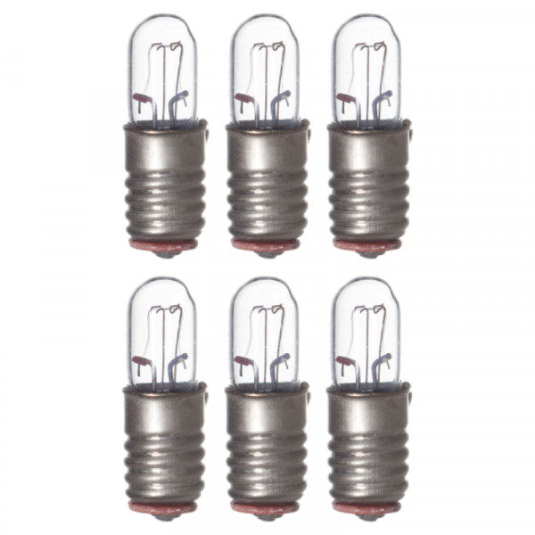 Reserve Kerstlampjes - E5 fitting - 12V - 1,2W - Wit - 6 stuks