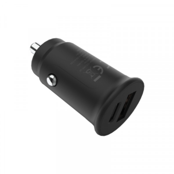 Dubbele USB Autolader - 30W - Quick Charge 2.0 - USB-A en USB-C - Zwart