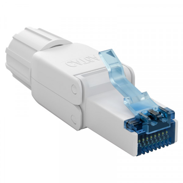 RJ45 Stekker met LSA strook - Schroefbare trekontlasting - CAT6A - Per stuk - 8P - UTP - Wit