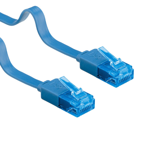 UTP CAT6A 10 Gigabit Netwerkkabel - plat - CU - 0,5 meter - Blauw