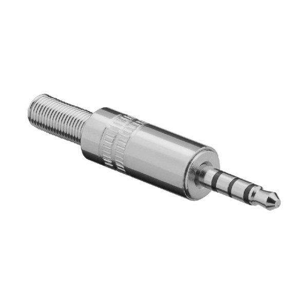 Soldeerbare 4-polige 3,5mm Jack Connector (m) - Afgeschermd - Zilver