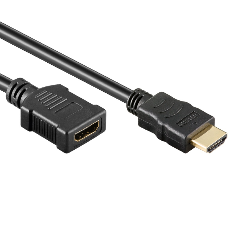 High Speed HDMI-Kabel met Ethernet | HDMI Connector | HDMI Female | 4K@30Hz | 10.2 Gbps | 3.00 m | Rond | PVC | Zwart