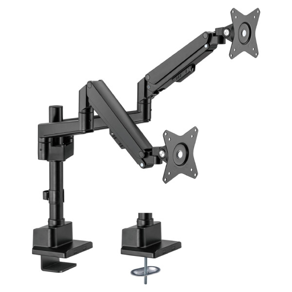 Bureaubeugel voor 2x 17-32 inch scherm - Volledig Verstelbaar - Tot 9kg - Zwart