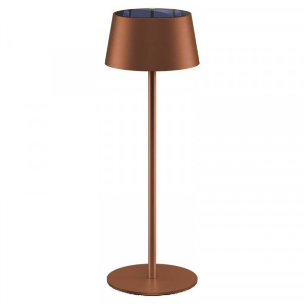 Draadloze LED Tafel lamp - Solar en USB-C - Warm wit en dimbaar - 180 lm - Brons