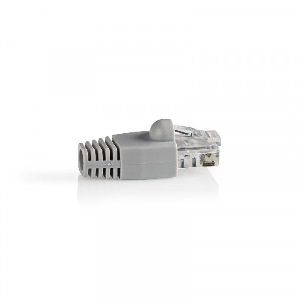 10x UTP CAT6 RJ45 connector met trekontlasting grijs