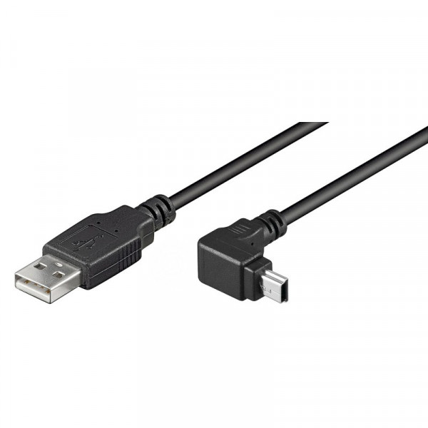 USB 2.0 kabel USB A - USB mini B 5 pins Haaks 1,8m