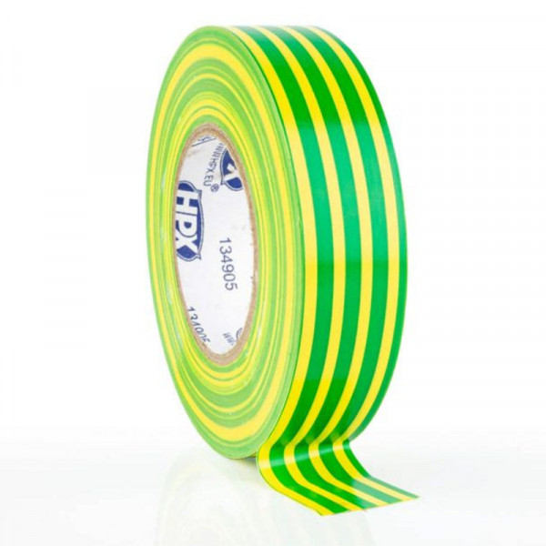 WKK Isolatie Tape - 19mm breed - 20 meter - Geel/Groen